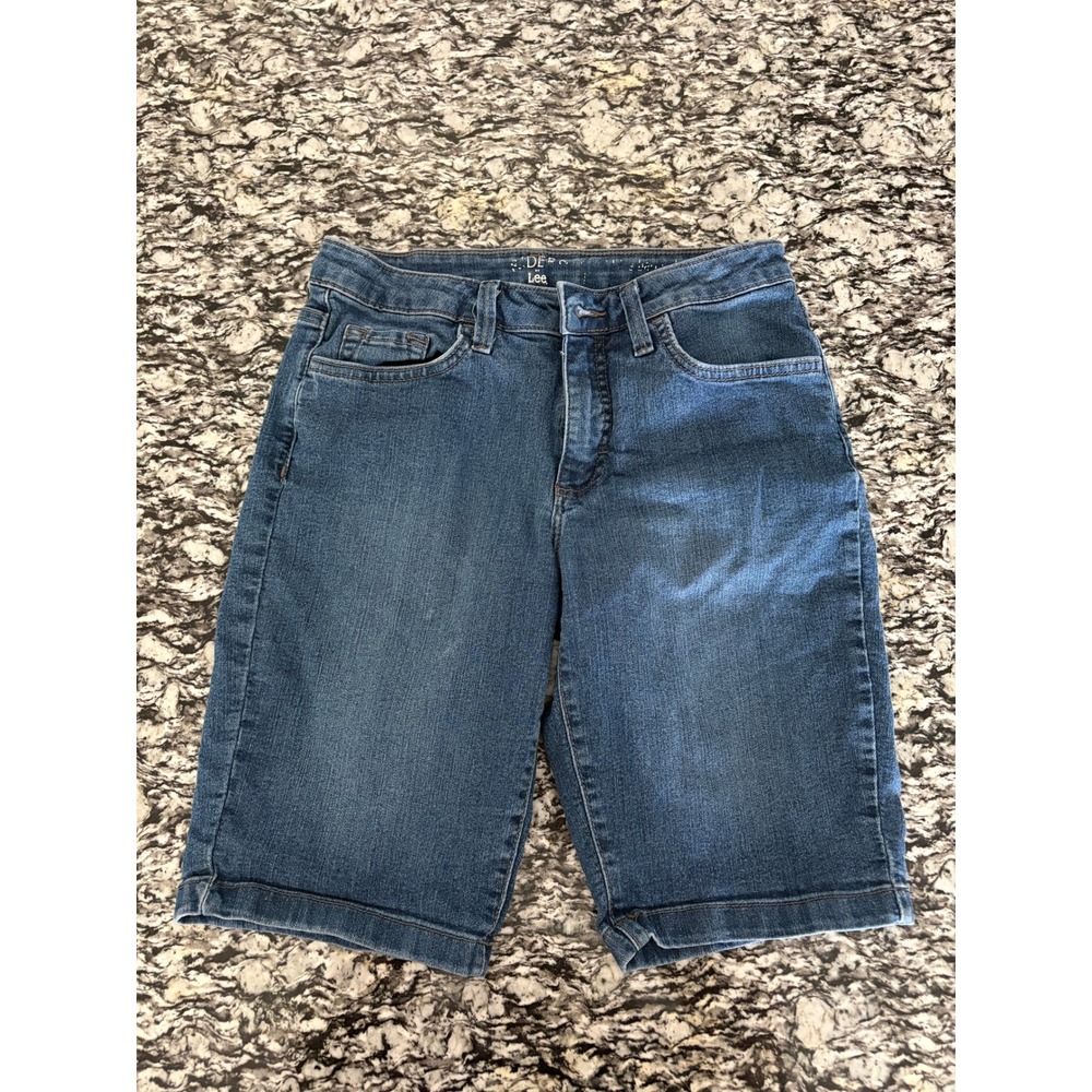 Riders by Lee Womens Medium Wash Denim Bermuda Shorts Size 6 Stretch Jean